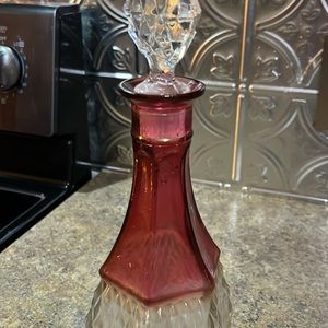 Ruby Red Vintage Wine Decanter. 1950 era.